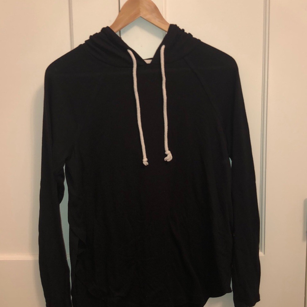 Black hooded sweater